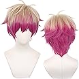 Purple Mixed Yellow Cosplay Wig for Blue Lock Alexis Ness Short Costume Hair Adult Halloween Wigs for Men Boys
