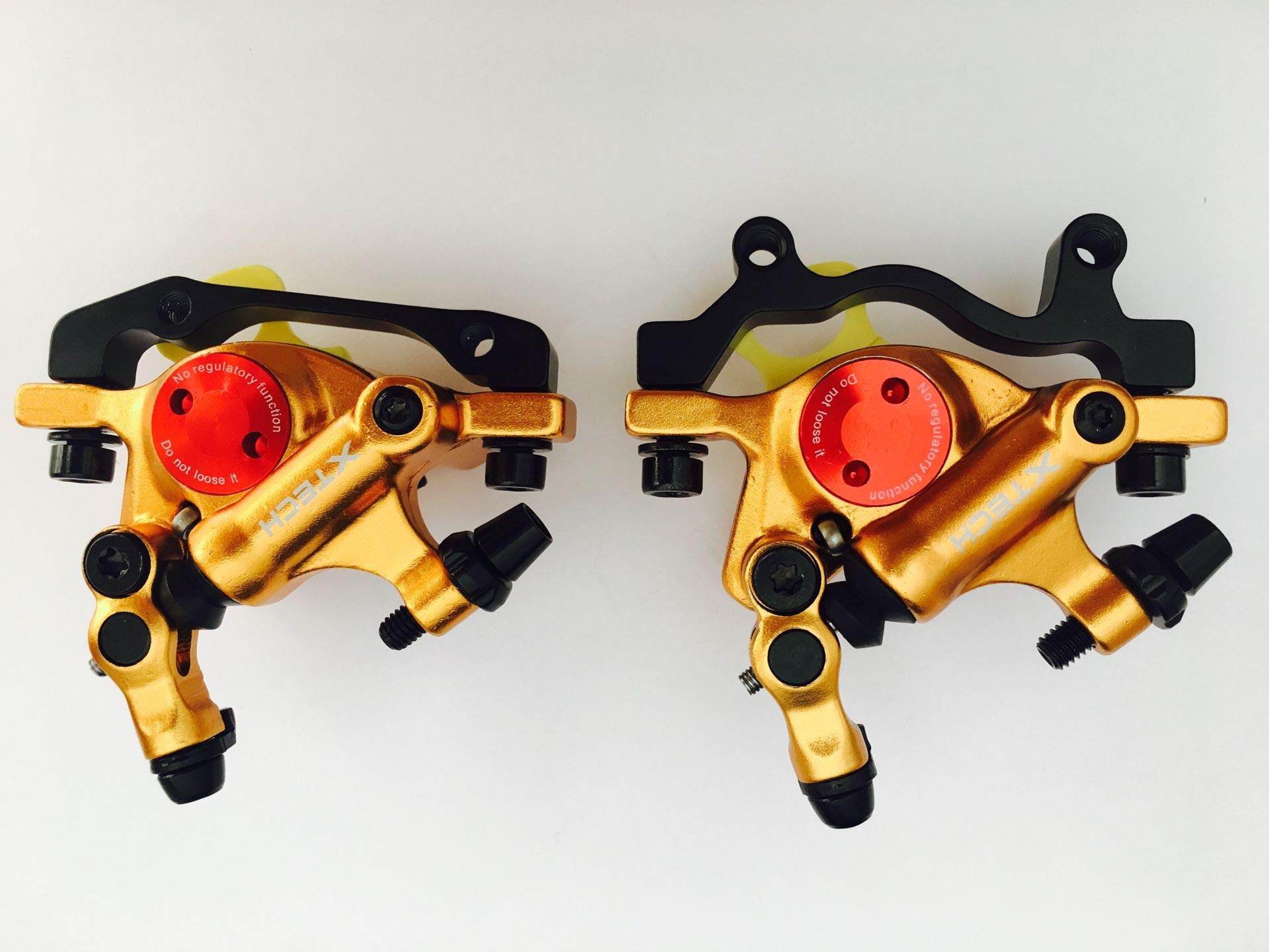 AM Zoom MTB Road Line Pulling Hydraulic Disc Brake Calipers Front & Rear (Gold)