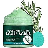 Scalp Scrub Equipped with Scalp Scrubber, Rosemary & Mint Oil Exfoliator Scrub, Deep Scalp Cleanse, 3.53oz/100g