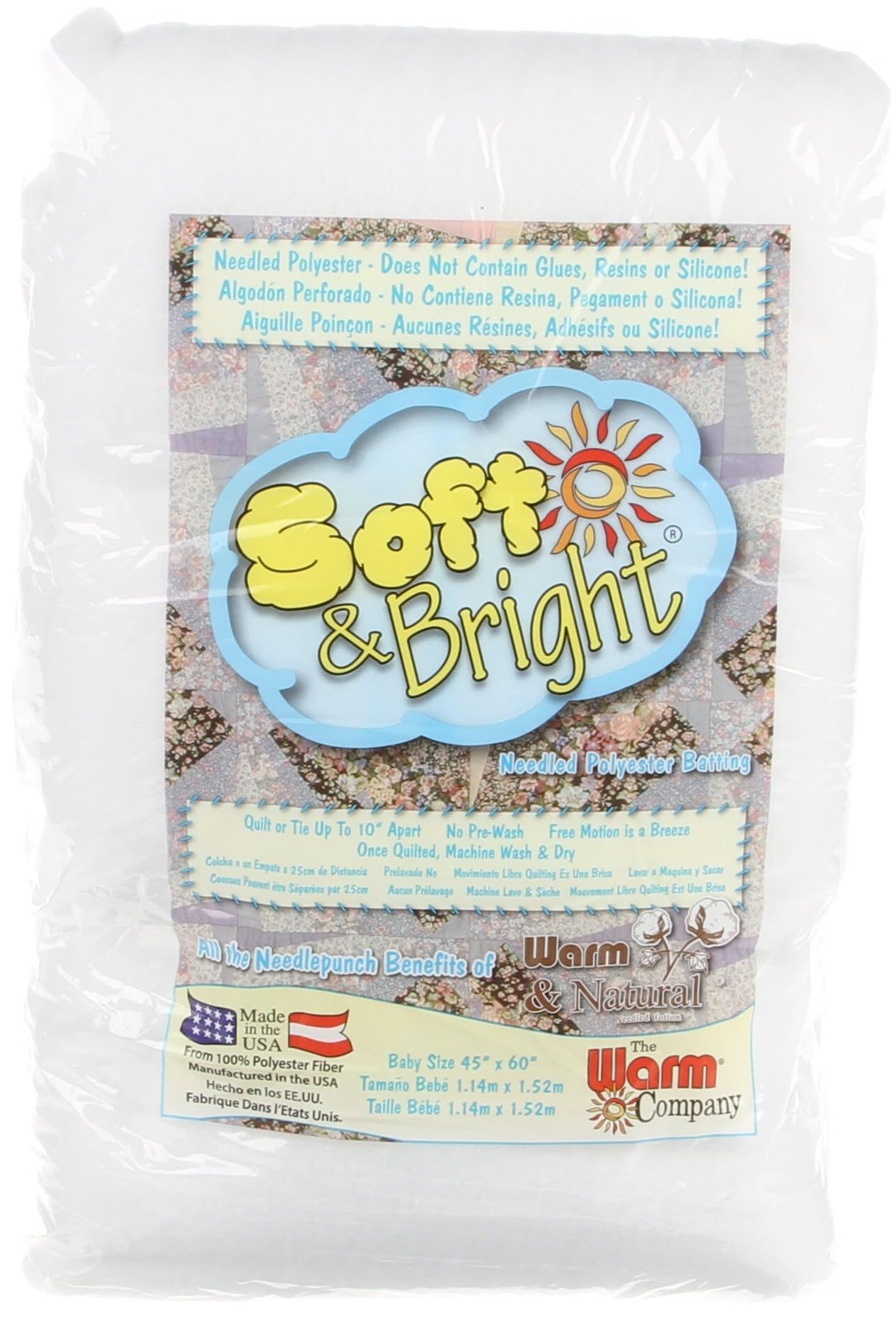 Warm Company 1812 Soft and Bright Polyester Batting, Multi-Colour