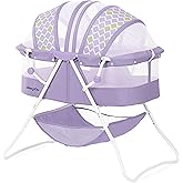 Dream On Me Karley Bassinet, Award Winner Lightweight Travel Baby Bassinet, Foldable Bedside Sleeper, Adjustable Double Canopy, Spacious Design, Soft Fabric, Storage Basket – Periwinkle