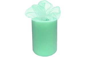 GIFTWRAP ETC. Mint Tulle Wedding Reception Decor - 6" x 100 Yards, Fabric Netting Ribbon, Spring, Wreath, Garland, Swag, Veil, Streamers, Bows, Christmas, Mardi Gras, St. Patrick's Day, Easter