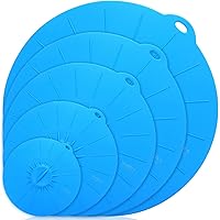 Set of 5 Heat Resistant Microwave Cover - Various Sizes Silicone lids for Bowls, Plate, Pots, Pans - StoveTop, Oven…