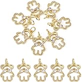 Boutigem 18K Gold Plated Charms Assorted Micro Pave Cubic Zirconia Charms with Jump Ring for DIY Crafts Earring Necklace Bracelet Jewelry Making