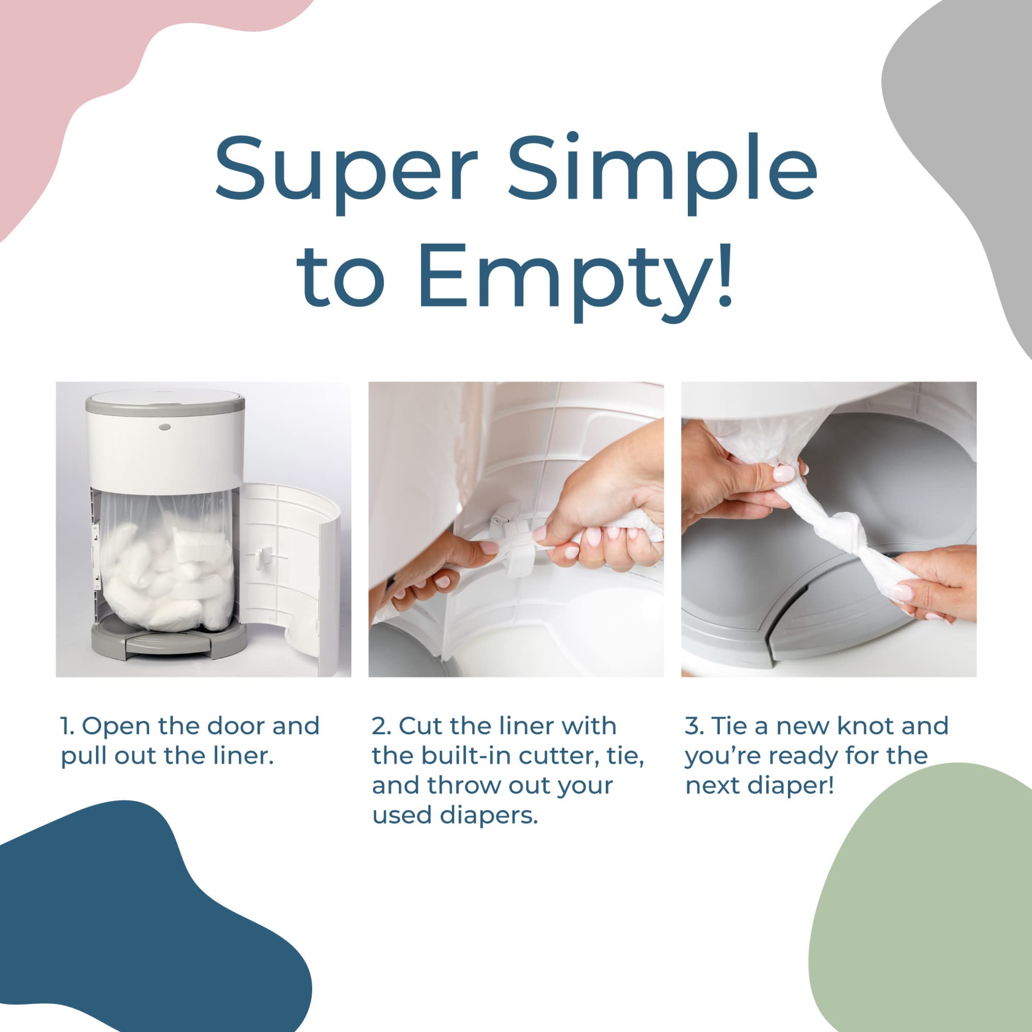 Diaper Dekor Plus Hands-Free Diaper Pail | White | Easiest to Use | Just Step–Drop–Done | Doesn’t Absorb Odors | 20 Second Bag Change | Most Economical Refill System | Great for Cloth Diapers