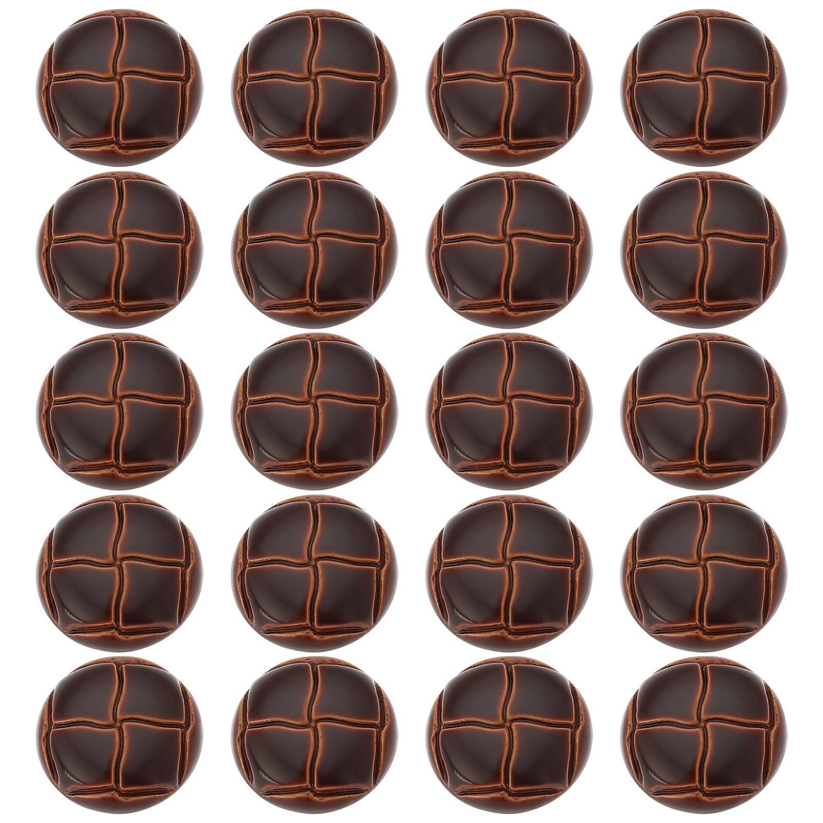 ECSiNG 20PCS 20mm Brown Football Buttons, Football Pattern Imitation Leather Plastic Blazer Button Vintage Shank Buttons for Blazer, Suits, Sport Coat, Uniform, Jacket