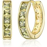Linawe Small Hoop Earrings for Women Trendy, Tragus Piercing Jewelry, Cubic Zirconia Studs Huggie Earrings, Mini Chunky Tiny Helix Earrings, Gold/Rose Gold/Silver Cartilage Hoops