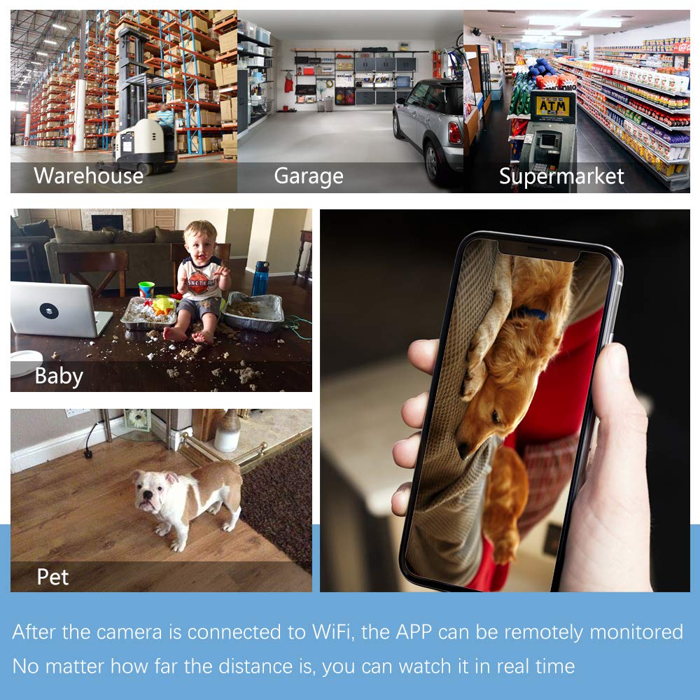 Veroyi Home Security Camera WiFi, 1080P Full HD Wireless IP Panoramic Surveillance Camera with Two-Way Audio,Motion Detection Night Vision for Baby Elder Pet Monitor