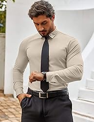 COOFANDY Men's Muscle Fit Dress Shirts Wrinkle-Free