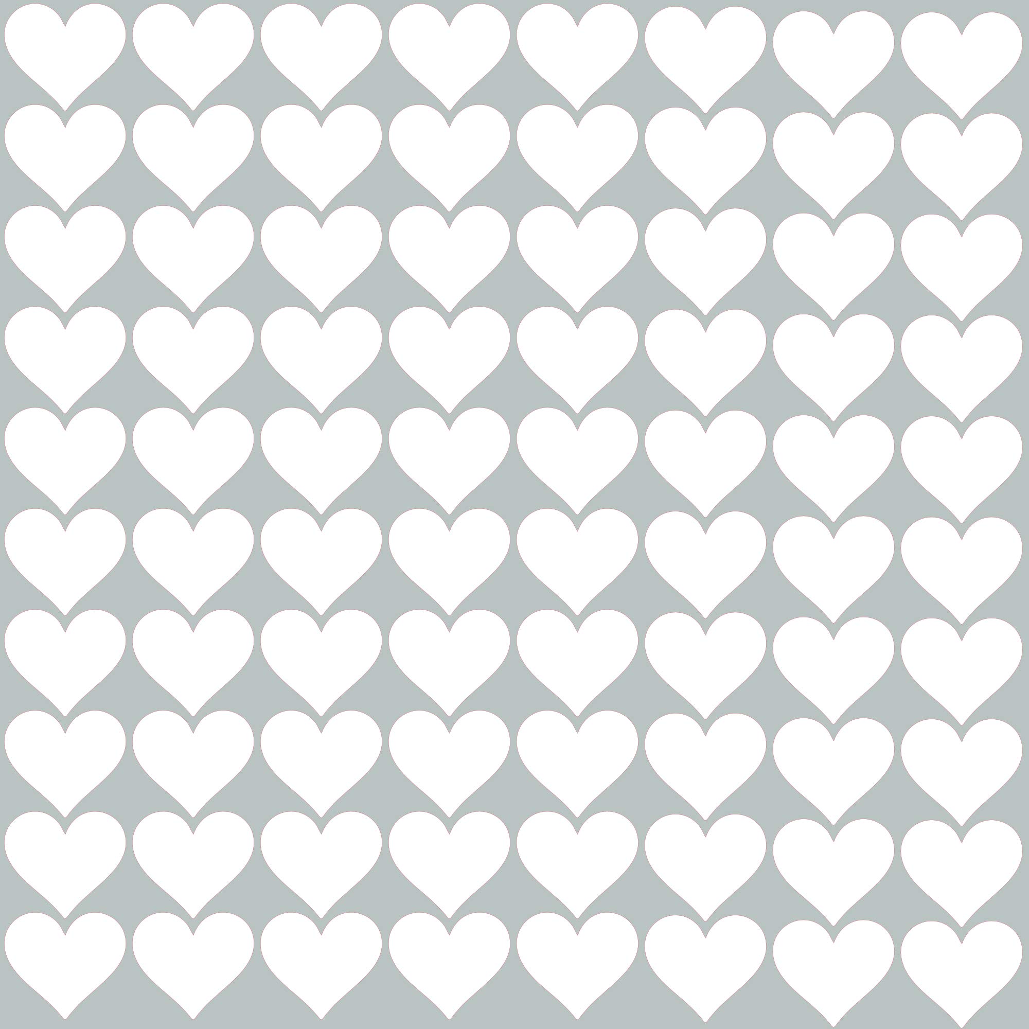 PREMYO Set of 80 Heart Wall Stickers Kids - Nursery Decor Easy to Apply - Decals for Bedrooms for Girls Boys White