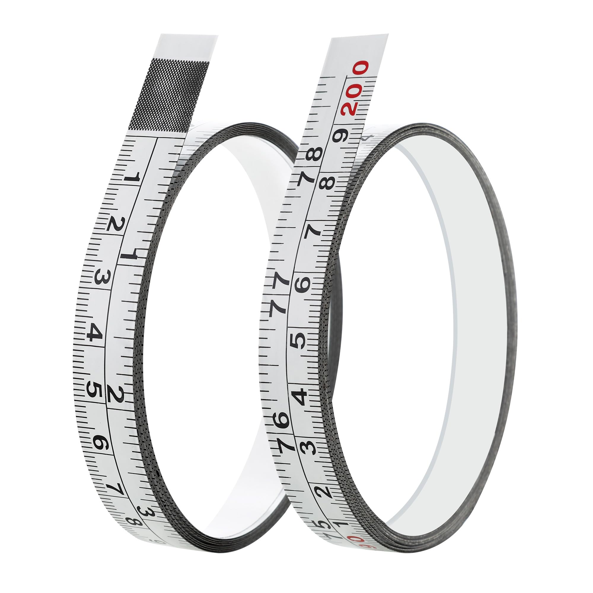 Photo 1 of 2 Packs 1/2-Inch Self-Adhesive Measuring Tape, 78 Inch or 200cm Peel and Stick Tape Measure, Imperial and Metric Scales, Left-Right Reading Ruler Tape for Workbench, Table Saw, Drafting Table, White