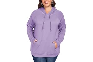 ForHailey Plus Size Hoodies for Women Long Sleeve Pullover Shirts Drawstring Tops XL-5XL