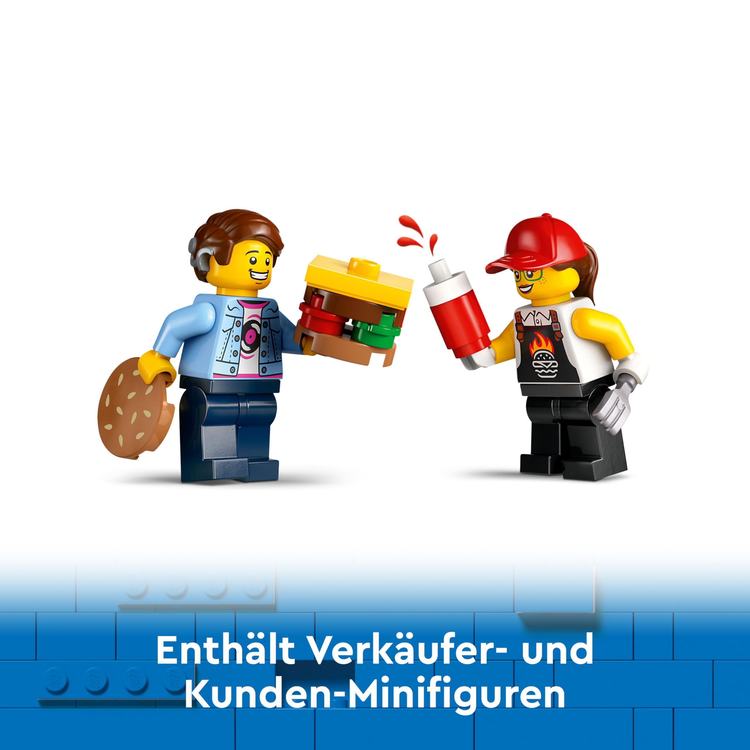 LEGO City Burger Van, Food Truck Toy for 5 Plus Year Old Boys & Girls, Vehicle Building Toys, Kitchen Playset with Vendor Minifigure and Accessories, Imaginative Play Gifts for Kids 60404 5