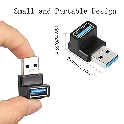 QIANRENON 90 Degree USB 3.1 Adapter USB A Male to