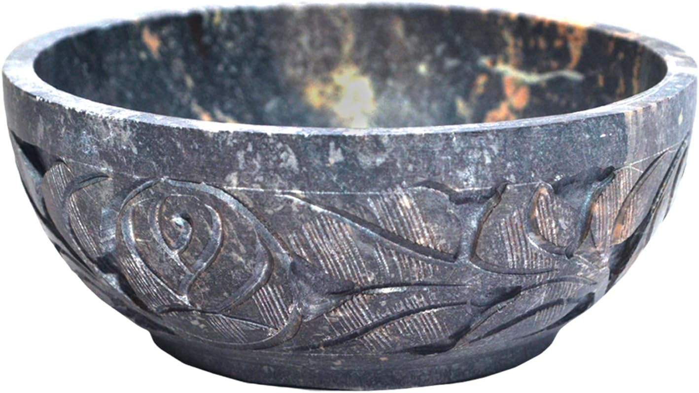 Indus Lifespace Soapstone Scrying and Smudge Bowl Hand-Carved Ritual Bowl for Smudging Divination, Incense Burning (5" x 5" x 2") - Image 4