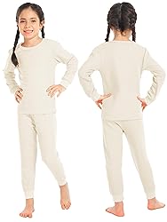 Resinta 3 Sets Girls Waffle Thermal Underwear Set