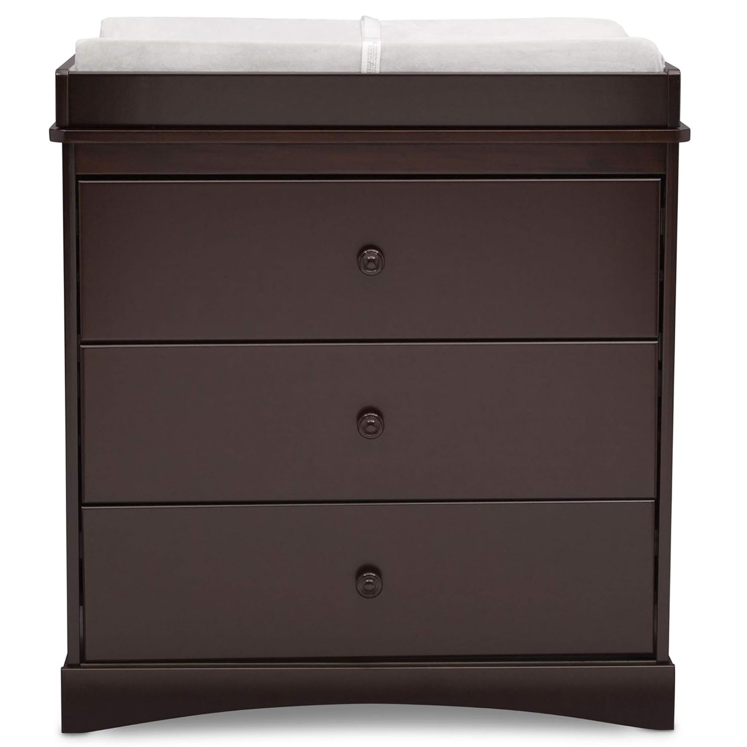 Delta Children Sutton 3 Drawer Dresser with Changing Top, Dark Chocolate : Baby