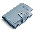 Karlling credit card holder wallet for women/man soft leather business card holder card case organizer bag with 20 card sleeves inside(Blue)