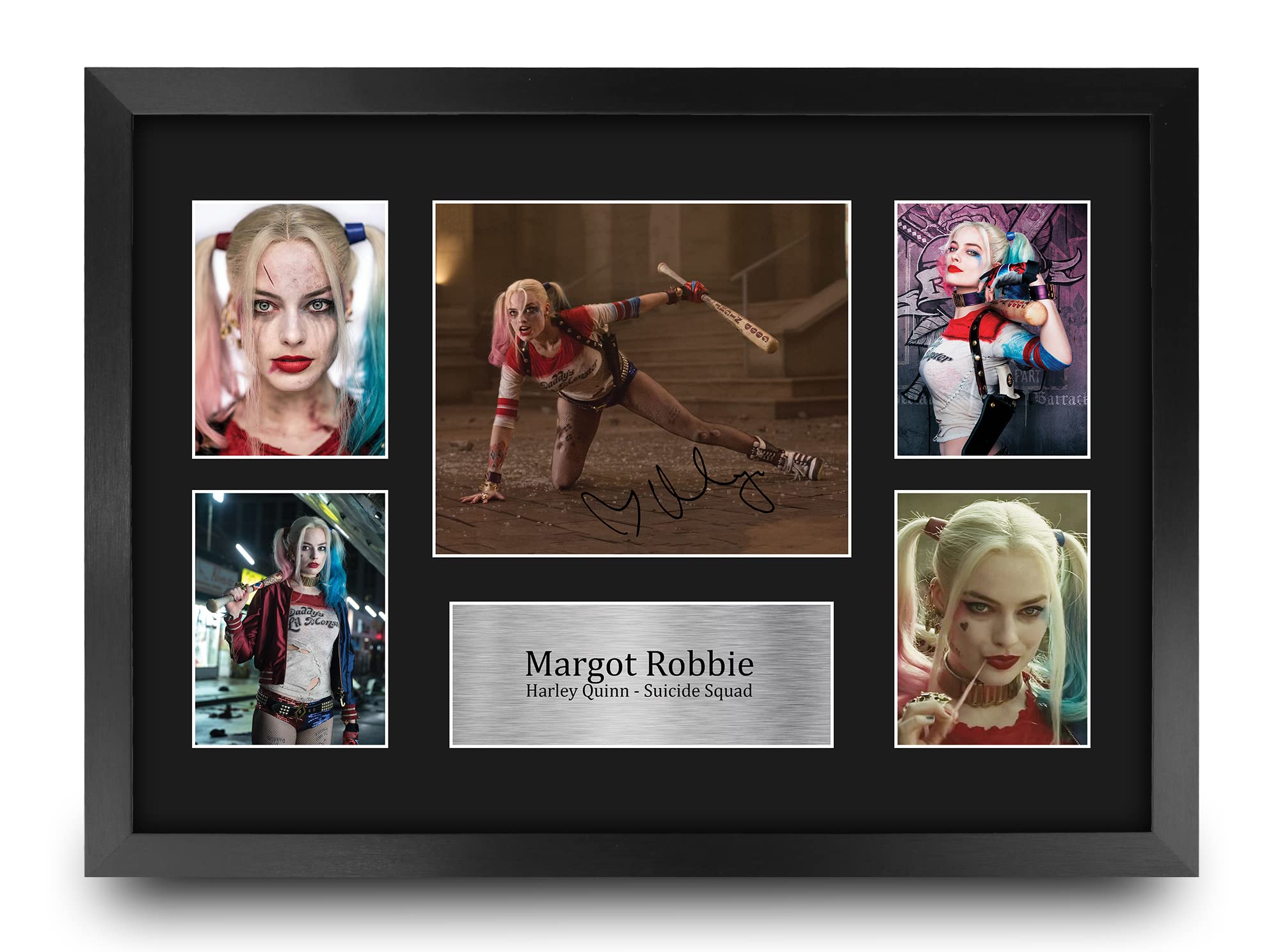 HWC Trading FR A3 Margot Robbie Suicide Squad Gifts Printed Signed Autograph Picture for Movie Memorabilia Fans - A3 Framed