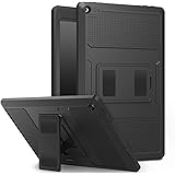 MoKo Case for Fire HD 10 - [Heavy Duty] Shockproof Defender Full Body Rugged Hybrid Cover with Built-in Screen Protector for Amazon Kindle Fire HD 10 Inch Display Tablet (2015 Release Only), BLACK