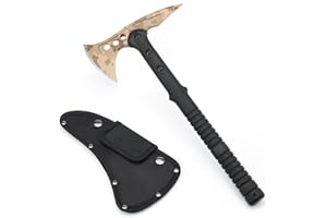 KHU Camping Axe Tactical Throwing Axe Tomahawk Survival Hatchet with Sheath - Nylon Fiber Handle for Outdoor Hunting Hiking Bushcraft Camping Gear Garden Tools - (Desert - 04A)