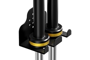 JNIHEEP Barbell Wall Holder,Olympic Hanger,Garage Gym Bar Wall Rack,Vertical Barbell Mount Rack,Space Saving Commercial or Home Gym Accessory,Holds Under 33mm Bar Size(Black)