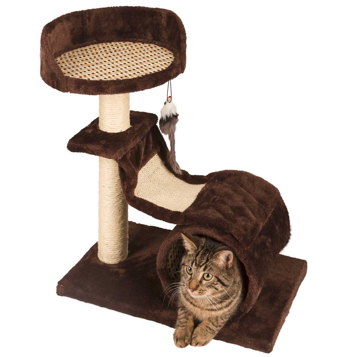 Kerbl Safari Air Cat Tree with Bristle, 49 x 30 x 61 cm, Brown