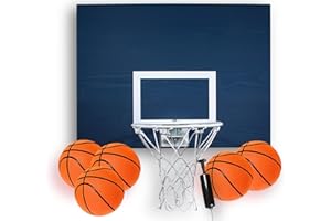 Cali Kiwi Pros Elite Mini Basketball Hoop & Ball Set, Wall Mount, Indoor Made in The USA Cedar Backboard. Includes 9” Hoop, Net, Pump & 5 Mini Basketballs.