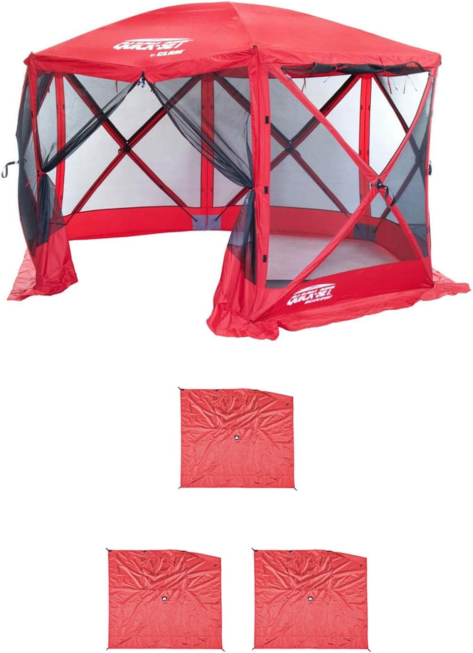 Clam Quick Set Escape Sport Tailgating Shelter Tent + Wind & Sun Panels (3 Pack)