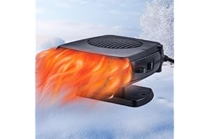 Car Heater, 2026 Upgrade 12V 200W Fast Heating Defrost Defogger, 2-in-1 Portable Car Heater & Cooling Fan, Plug into Cigarett
