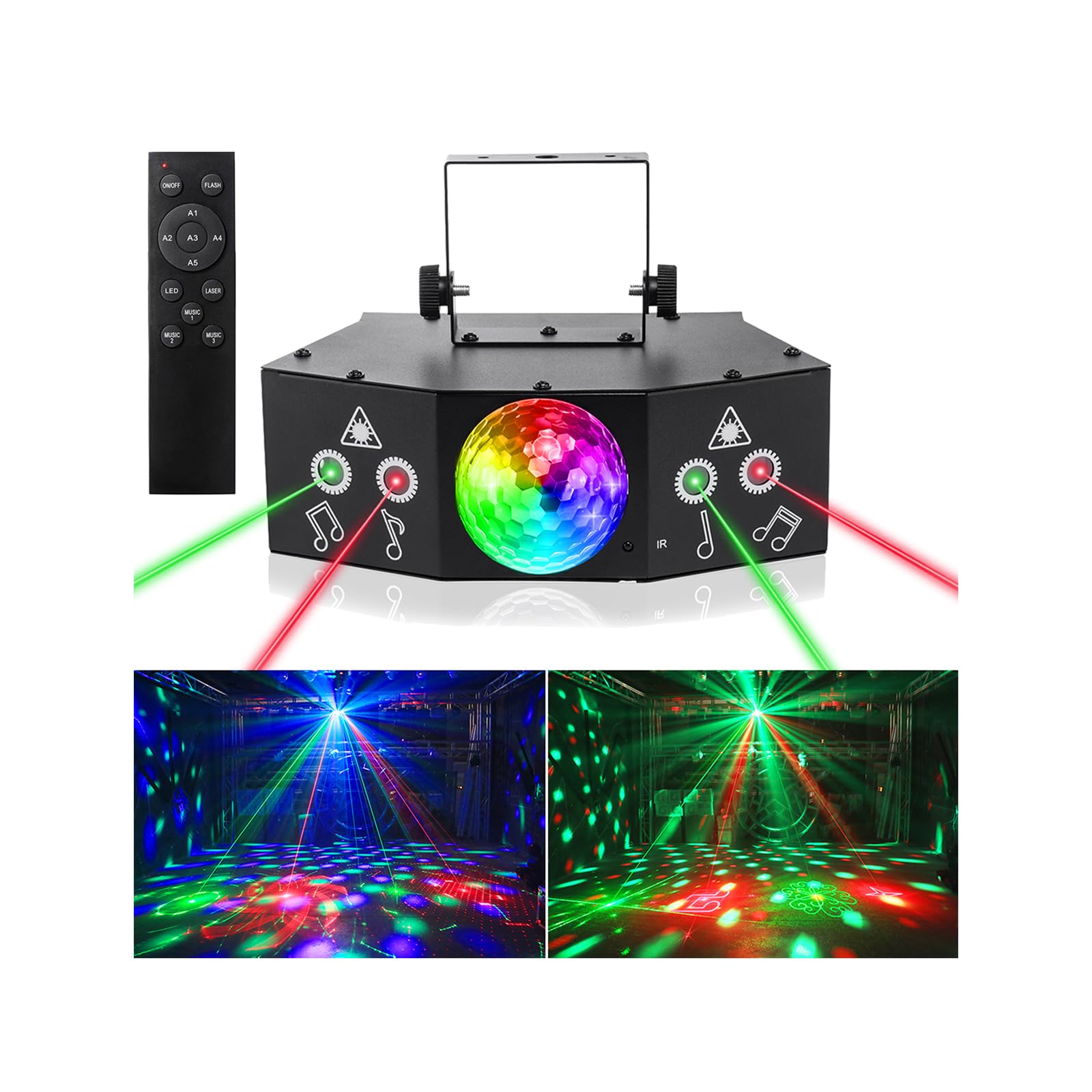 Photo 1 of LAUCNPTY DJ Disco Ball Party Lights with DMX512 and Sound Activated, LED Stage Lighting Show Strobe Light for Parties Indoor Dance Wedding Karaoke Bar KTV Club Christmas Halloween Music Rave Lamp