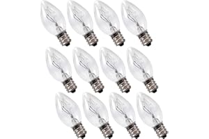 15WE12 15 Watt Light Bulbs for Scentsy Plug-in Nightlight Wax Warmer C7 Replacement Bulbs with E12 Base 15W 120 Volt, 12 Pack
