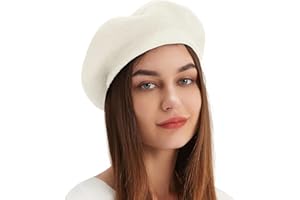 VOILIPEX Wool Beret Hat French Beret Cap Winter Artist Painter Hat Solid Color for Women