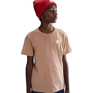 Nike Unisex Big Kids' Sportswear Embroidered NSW Club T-Shirt - Boys and Girls