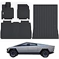 WAYIDSS Floor Mats & Truck Bed Mat for 2024 Tesla Cybertruck,TPE All Weather Protection 1st & 2nd Row Car Floor Liners with Bed Liner/Cargo Liners Accessories-Black