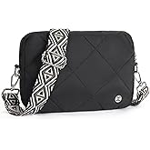 Telena Crossbody Bags for Women Quilted Design Puffer Bag Purse Lightweight Shoulder Bag (1-black)