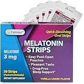 CALMOUR 30 Oral Sleep Strips | Quick-Dissolving 3mg Melatonin Strip | Works Faster Than Gummies | Relaxation Napping Supplements | The Ultimate Sleeping Aid for Better Rest and Eye Health