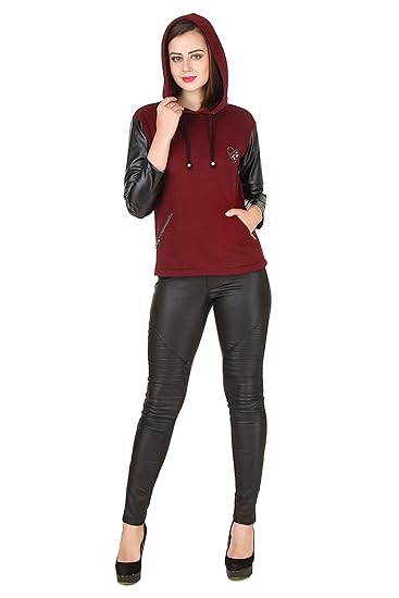 maroon and black hoodie