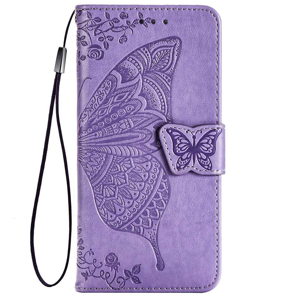 Alamo Butterfly Xiaomi MI 11 Lite (4G / 5G / 5G NE Edition) Folio Case, Premium PU Leather Cover with Card & Cash Slots - Light Purple