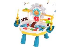 IIROMECI Fishing Games for Kids 3-5, Fishing Toys for Kids Ages 4-8, Fishing Toy Set with Rotating Ferris Wheel, Water Table Toys for Toddlers
