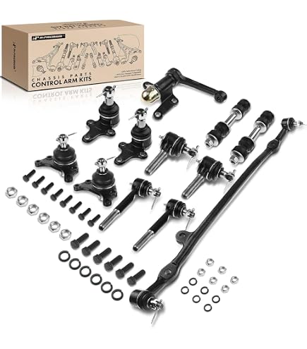 12-Piece Front Suspension Kit For Toyota Pickup (1989-1995 RWD) - Tie Rods, Ball Joints, Sway Links, Idler Arm