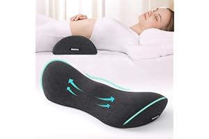 SEEKNOW Lumbar Support Pillow for Bed Lower Back Pillow for Sleeping Lumbar Pillow for Back Pain Relief Back Pillow for Sleeping Memory Foam Back Sleeper Pillows w/Removable Zipper Breathable Pillow Cover