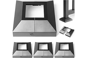 Hulave Split Post Cover, Fits 2x2/4.5x4.5 Base, Indoor/Outdoor Iron Railing, Fence, Stair Post Decorative Skirt Covers (4Pack-Black)