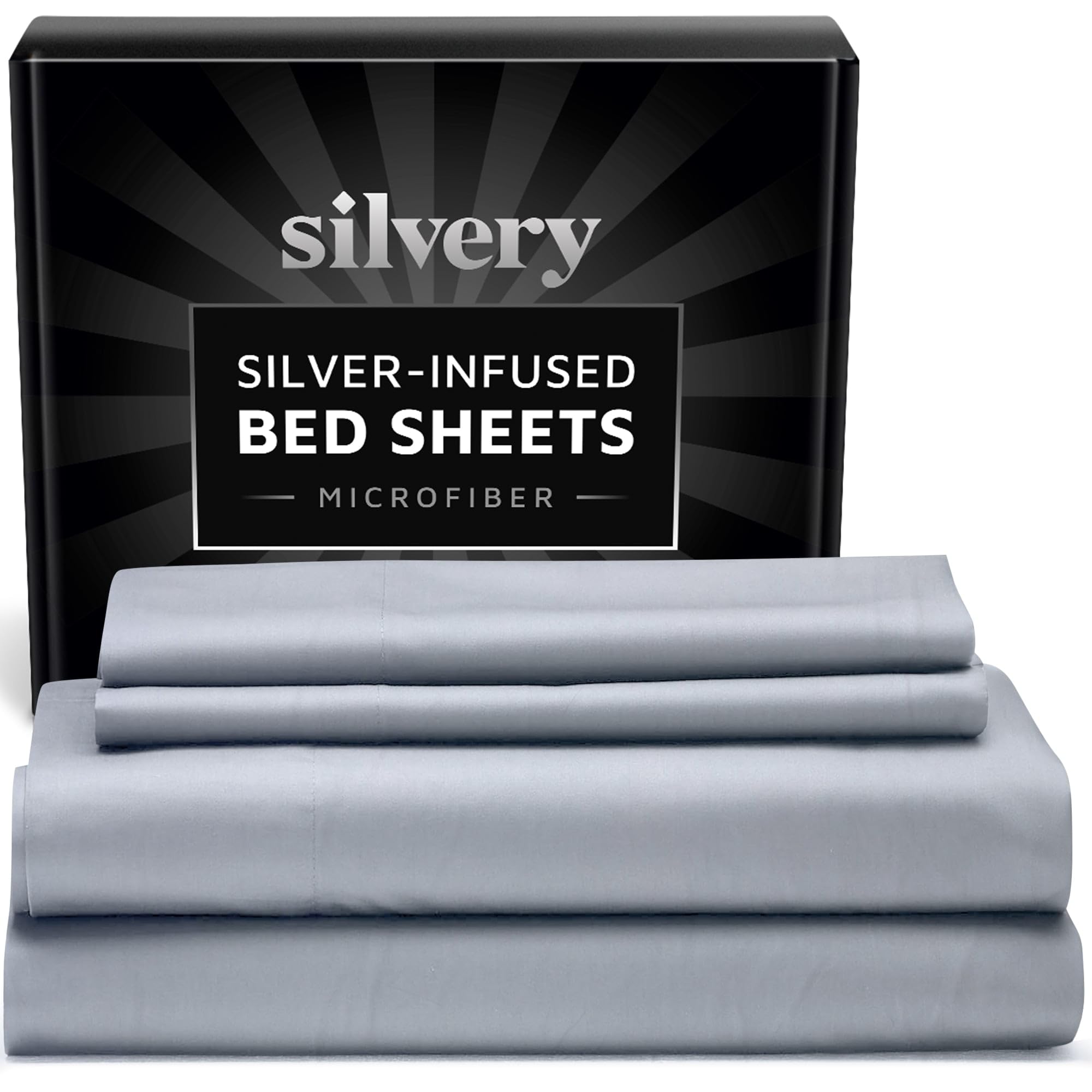 Photo 1 of ***MISSING PARTS***
Silvery Silver Infused Bed Sheets Set - Ultra-Soft Temperature-Regulating Fabric with Self-Cleaning Technology™ That Stays Fresh 3X Longer for Hygienic Sleep (Gray, Split King)