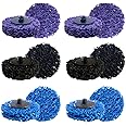 12PACK - 2" Quick Change Assorted Mini Strip & Clean Discs, for Die Grinder, Paint Rust Removal Wheel [Purplex4, Blackx4, Blu