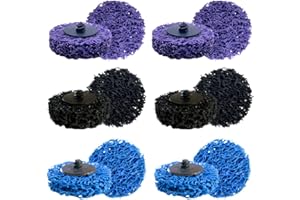 12PACK - 2" Quick Change Assorted Mini Strip & Clean Discs, for Die Grinder, Paint Rust Removal Wheel [Purplex4, Blackx4, Blu