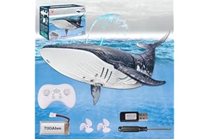 Hiitytin Swimming Shark 1:18 Scale RC Shark with Light & Spray Water Remote Control Whale Shark for Pool Toys Outdoor RC Boat Gift for Kids Age 6+ Year Old Boys & Girls