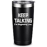 ARIABLE Keep Talking I'm Diagnosing You Counsellor Psychologist Gifts Psychology Psychiatrist Doctor Therapist, 20 Oz Engraved Insulated Tumbler, Black