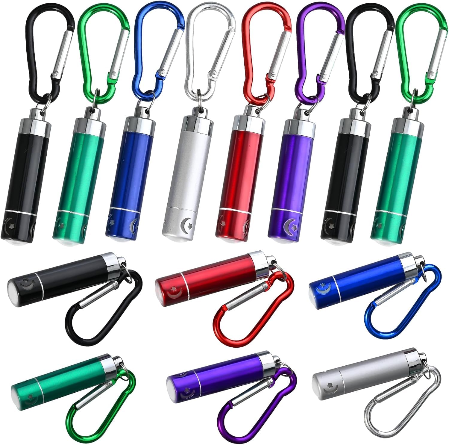 GOLDGE 14pcs LED Key Fob Torch Mini Torch for Outdoor Camping Cycling (Random Colour)
