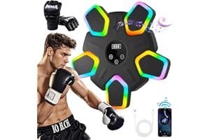 UTFFEDY Music Boxing Machine, Intelligent Musical Punching Workout Trainer with 7 LED Color, Boxing Gloves, Smart Bluetooth, Agile Digital System and Wall-Mounted 2025 Newest Version